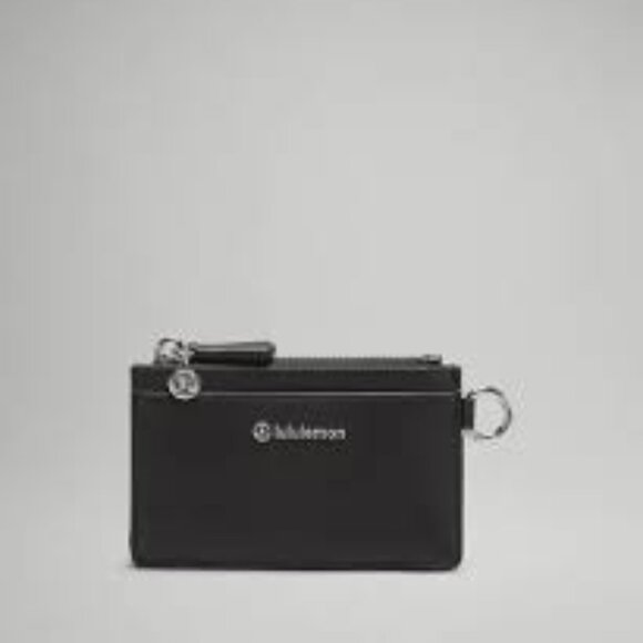 NWT Lululemon Cactus "Leather" Card Case, BLACK/SILVER - Picture 1 of 8